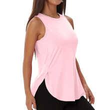 Women's Workout Racerback Loose Fit Sleeveless-light pink XL