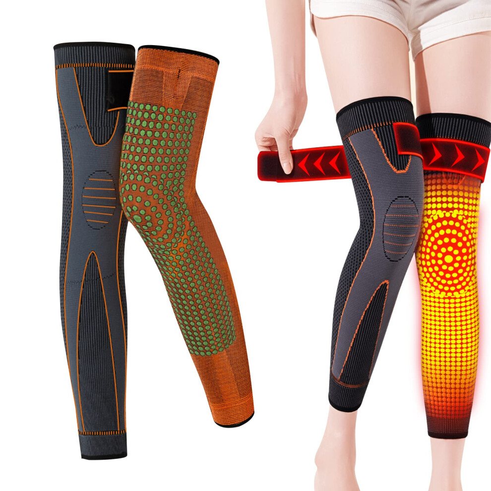 Heated Knee Sleeve with SelfâHeating Tourmaline Support, Mugwort Acupressure Warm Compression Brace XXL