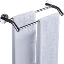 Adhesive Towel Rack Waterproof Double Bar Wall Mounted Holder No Drill Bathroom Organizer 52cm 72cm