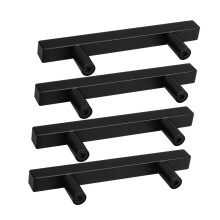 4pcs Brushed Metal Cabinet Knobs and Drawer Pull Handles Set for Wardrobe Furniture Decor