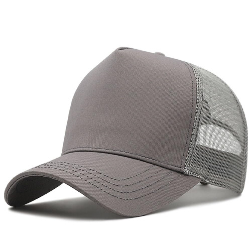 Oversized Baseball Cap for Big Head Men Adjustable Gray Trucker Hat Mesh Back Lightweight Sun Protection
