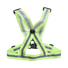 LED Safety Vest with Rechargeable LED Lights, Adjustable Reflective Running Vest for Night Cycling (Green)
