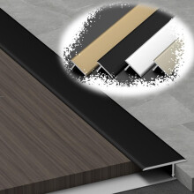 3Pcs Aluminum Floor Transition Strip 24mm Black, Durable Door Threshold Trim for Smooth Flooring