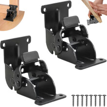 Heavy Duty Folding Table Brackets SelfLocking 90 Degree Hinge Lock with Screws for Table Legs Black