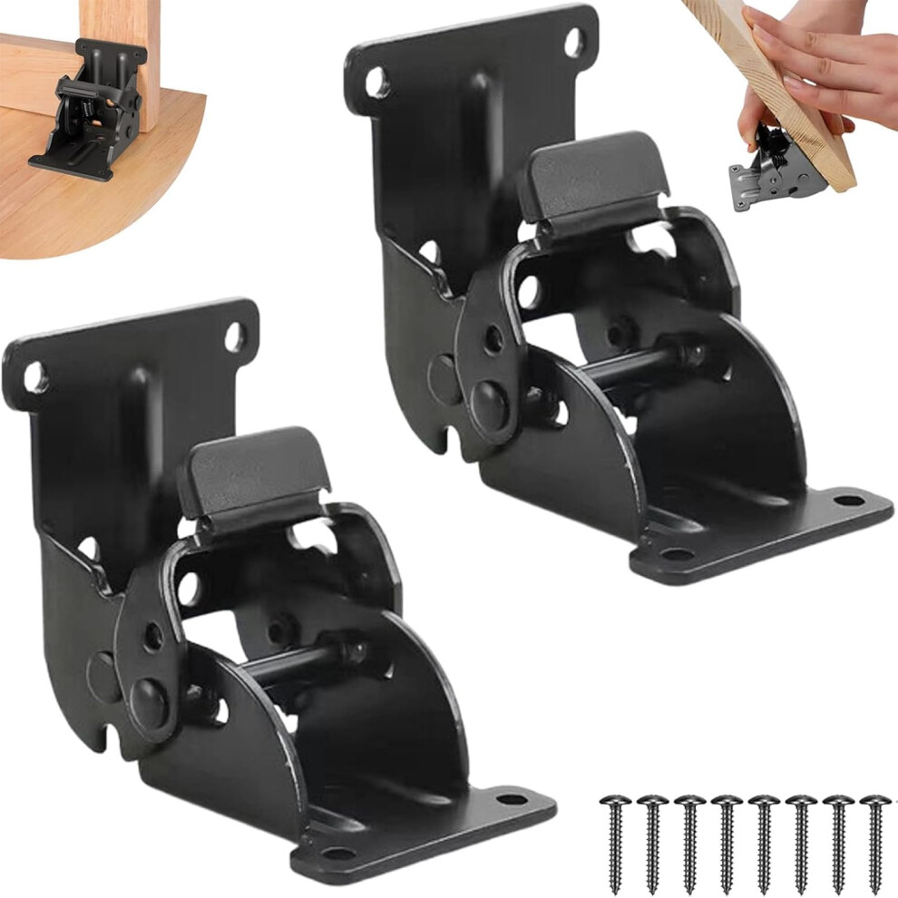 Heavy Duty Folding Table Brackets Selflocking 90 Degree Hinge Lock With Screws For Table Legs Black 9330225448471