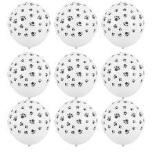 Dog Paw Print Latex Balloons for Birthday Party Decor, Reusable Pet Themed Cartoon Paw Design, 2 Packs