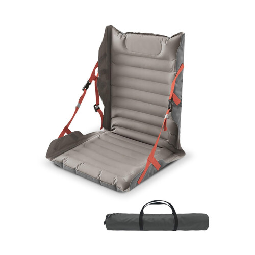 2 Pack Inflatable Camping Pad and Folding Reclining Chair, Adjustable Backrest, Waterproof, Brown