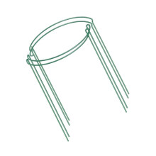 4Pcs Green Coated Semicircular Garden Plant Support Frame for Potted Flowers Trellis Upright Growth
