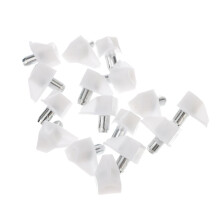 100pcs White Iron PP Shelf Pegs and Cabinet Shelf Supports Easy Install for Bookcase