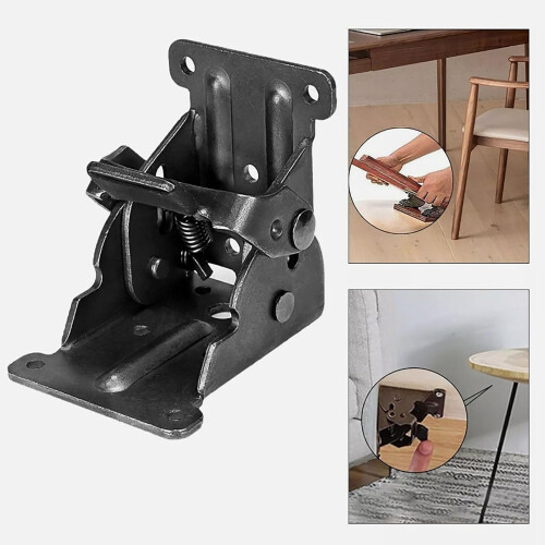 Heavy Duty Folding Table Brackets SelfLocking 90 Degree Hinge Lock with Screws for Table Legs Black 2