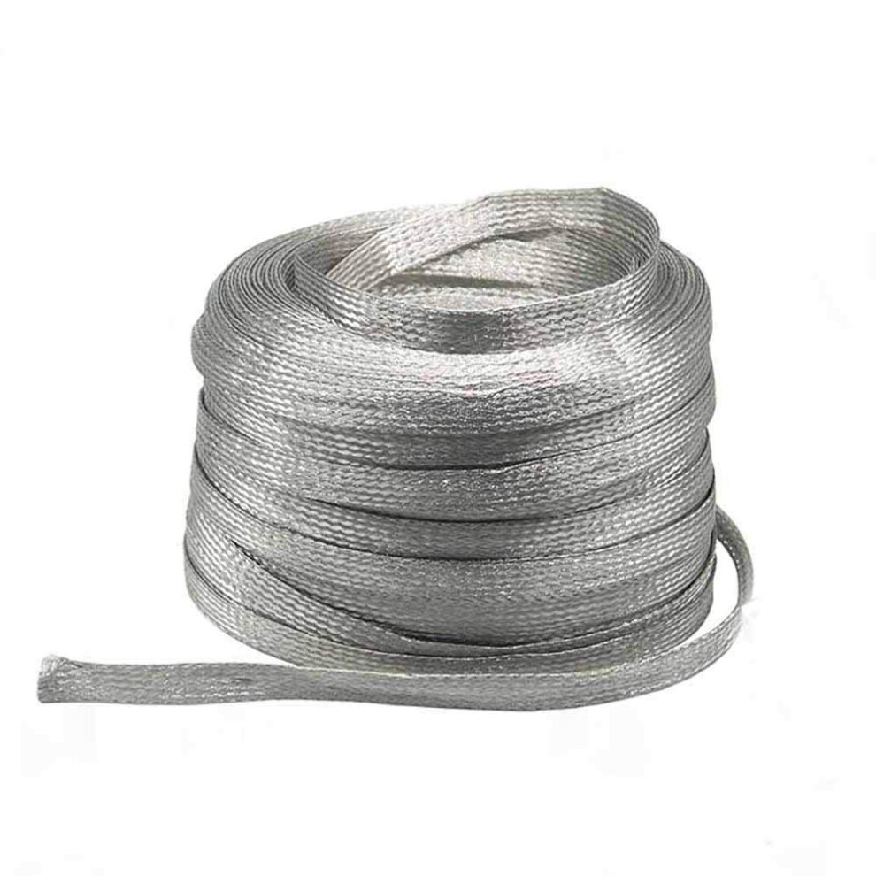 Tinned Copper Braided Grounding Strap 2M Â Flexible Flat Wire For Low Resistance Corrosion Resistant Electrical Bonding 9330225449058