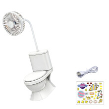 Grappige desktopventilator in toiletvorm met stille motor-toilet