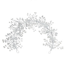 Bridal Hair Comb Crystal Leaf Design Silver Flower Wedding Hairpiece Elegant Rhinestone Accessory