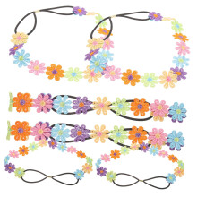 6pcs Floral Headbands for Women Elastic Fabric Flower Design Lightweight Hair Accessories for Wedding Parties and Gifts