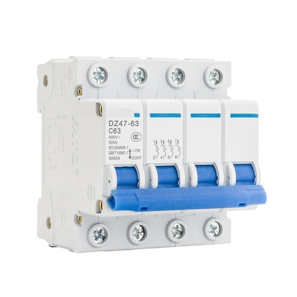 4P 16A Mini Circuit Breaker Din Rail 230V 415V Overload And Short Circuit Protection For Distribution Board 9351714595148