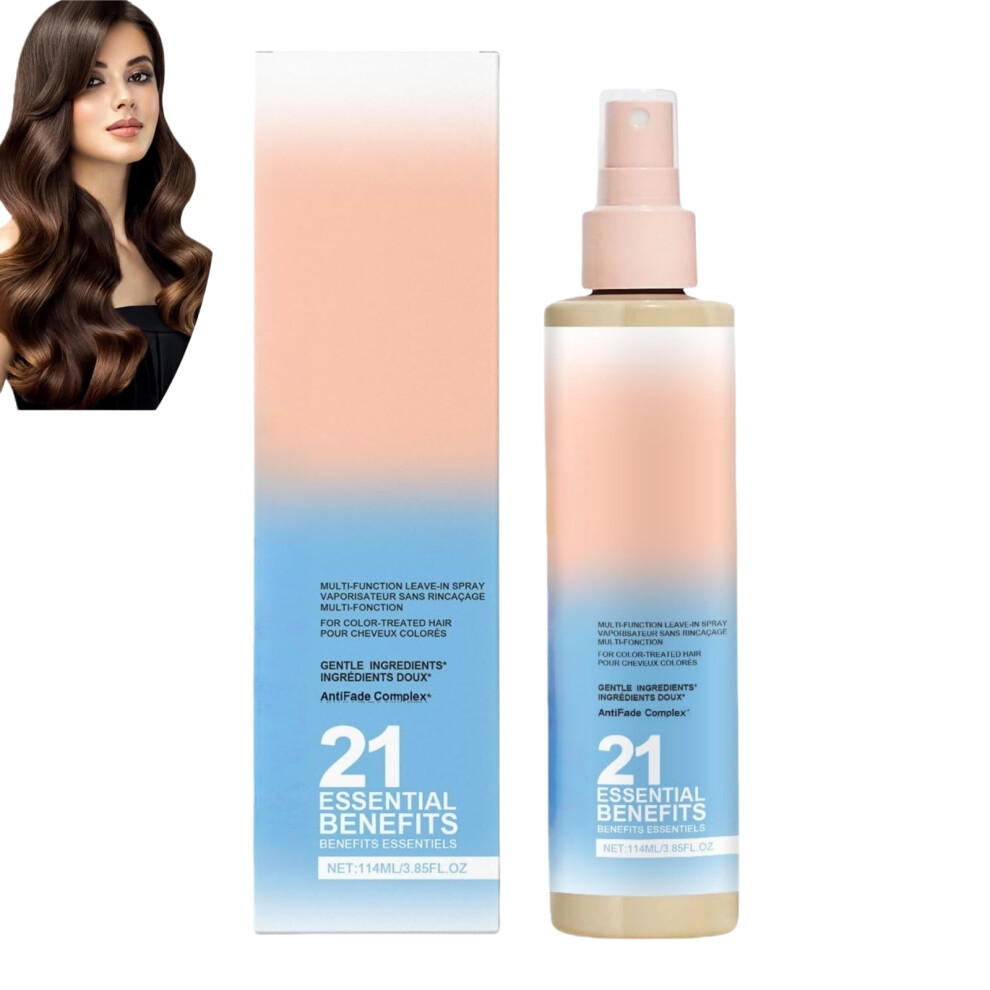 LeaveIn Conditioner Spray for Color Treated Hair, Sulfate Heat Protectant with UV and Frizz Control, Ginger Vitamin E 114ml