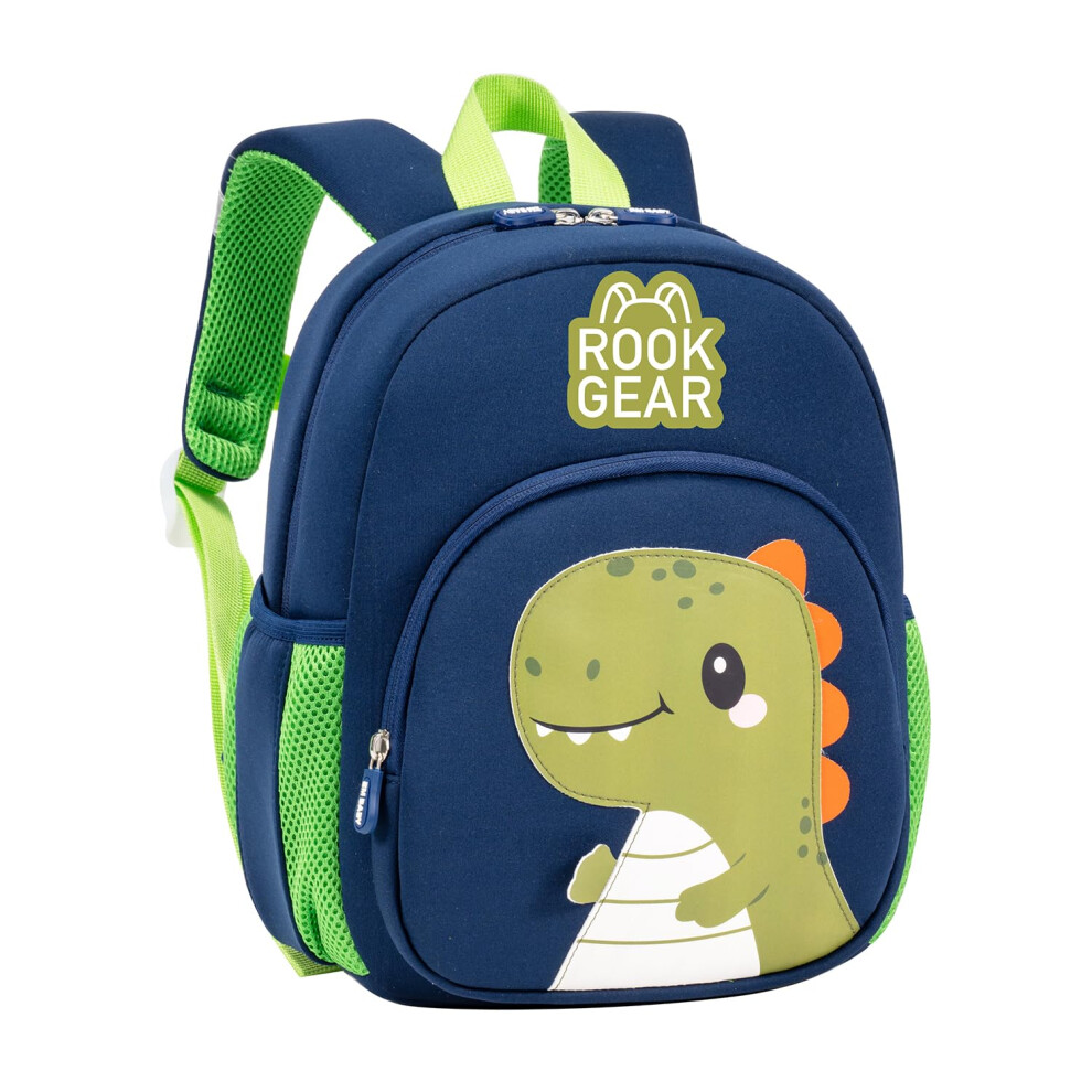 Kids Dinosaur Backpack Waterproof SBR Fabric with Cushioned Straps for Toddlers Preschool Small Black
