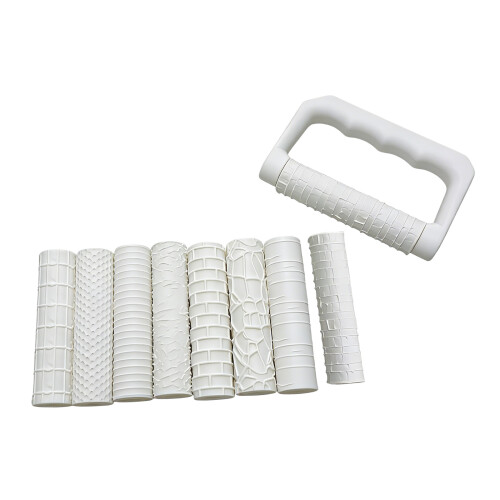 Jeu de 9 rouleaux de sculpture en argile avec 8 roues,-Blanc