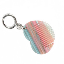 Porte-clés pratique en forme de cœur, peigne à bords-Bleu