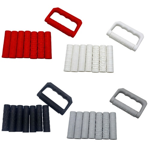 Pack of 9 Clay Texture Rollers Set With 8pcs Wheel and-Black 1