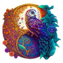 Wooden Jigsaw Puzzle 200pcs Yin Yang Owl Animal Design, Durable Wooden Puzzle for Adults and Kids Gift