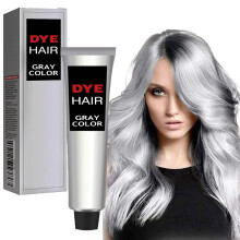 Silver Gray Hair Dye Cream 1PCS, Natural LongLasting Glossy Color for All Hair Types, Salon Quality