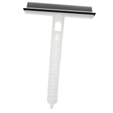 Window Cleaning Squeegee 360 Rotating 2‑in‑1 Scrub and Wiper Ergonomic Non‑Slip Handle for Glass Shower Doors Bathroom Kitchen