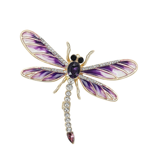 Stilvolle Libellen-Brosche mit eleganten Details,-Lila
