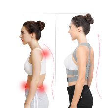 Adjustable Posture Corrector for Men and Women, Breathable Back Brace for Pain Relief and Support (Grey, Small)