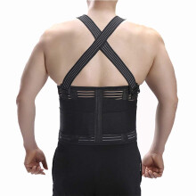 Back Support Belt for Heavy Lifting, Adjustable Lumbar Brace with Breathable Neoprene and Detachable Suspenders, Black 2XLarge