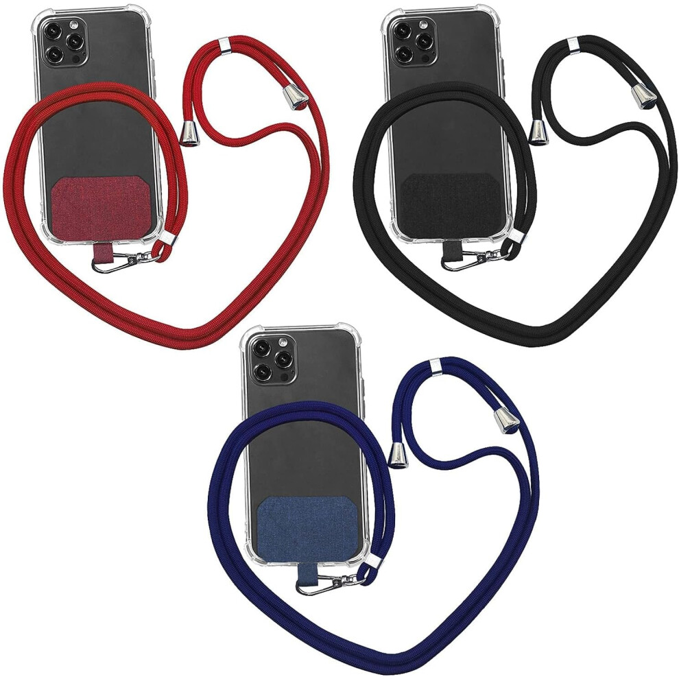 3Pcs Adjustable Nylon Phone Lanyard Set, Universal Crossbody Strap With AntiâLoss Handsâ Design 9351714595971