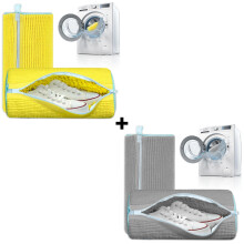 Shoe Washing Bag Set 2 Pcs, Gentle Microfiber Cleaning with 360 Shoe Protection and Secure Zipper Lock