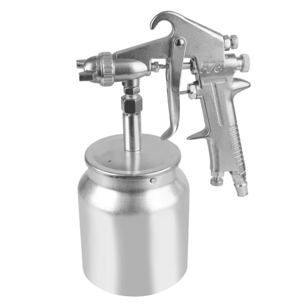Adjustable F75 Spray Gun 1.5Mm Nozzle Gravity Feed 750Ml Cup Efficient Wide Coverage Silver Handle 9351714606219