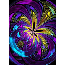 Diamond Painting Kit 5D Purple Flower Art, Easy DIY Craft for Adults and Kids, Vibrant Wall Décor