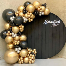 Black Gold Silver Balloon Garland Kit 127pcs, Elegant Latex Balloons Arch Set for Birthday Wedding Party Decorations