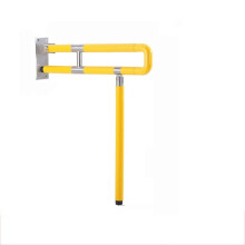 Foldable Stainless Steel Bathroom Grab Bar with AntiSlip Grip and Night Vision, Wall Mounted Safety Support for Elderly, Yellow