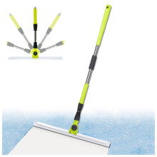 2in1 Rubber Broom and Silicone Floor Squeegee with 51in Long Handle for Pet Hair and MultiSurface Cleaning
