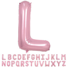 40 Inch Pink Letter L Balloon, Large Foil Alphabet Balloon for Birthday Party Decorations