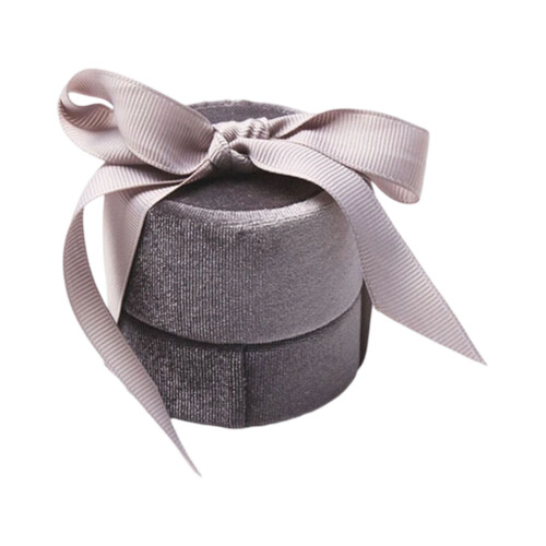 Trendy Circular Bowknot Accent Plastic Jewelry-Gray ring..box