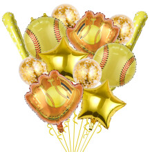 Softball Party Decorations Set with Reusable Foil Balloons, Helium Compatible for Birthday or Baby Shower