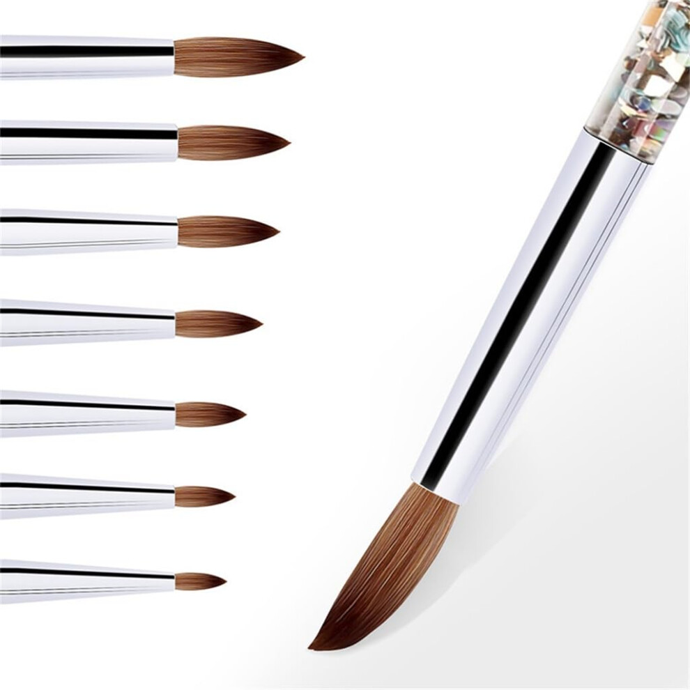 Professional Fine Detail Nail Art Brush with Crystal Handle, Soft Nylon Bristles, Precise Control Pen