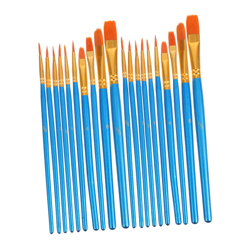 20Pcs Professional Artist Paint Brush Set With Soft Nylon Bristles And Ergonomic Wooden Handles For Acrylic Oil And Watercolor Painting 9771547970446