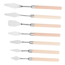 7pcs Stainless Steel Painting Knife Set for Artists with Wooden Handle for Oil and Watercolor