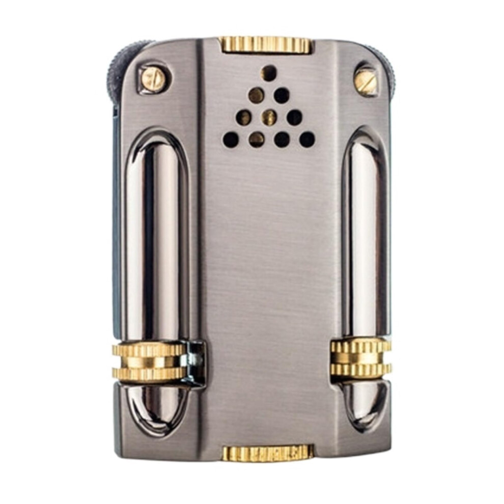Silver Vintage Kerosene Lighter Dual Flint Windproof Trench Style Refillable Brass Gift For Men