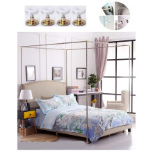 Stainless Steel Mosquito Net Frame for Bed, Adjustable AntiShake Canopy Bracket 22mm 1.52m