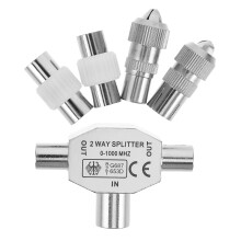 1Ensemble Répartiteur 3 Voies TV Coaxial Argent Multifonction Stable
