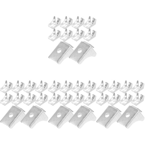 40Pcs Silver Metal Shelf Support Clips for Cabinets and Shelving