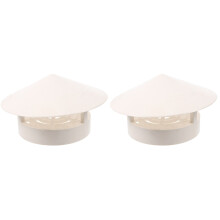 2Pcs Chimney Protector Cover White PVC Roof Vent Rain Cap for Home Use