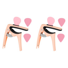 2Pcs Rose Gold Guitar Capo for Acoustic & Electric with Silicone Grip