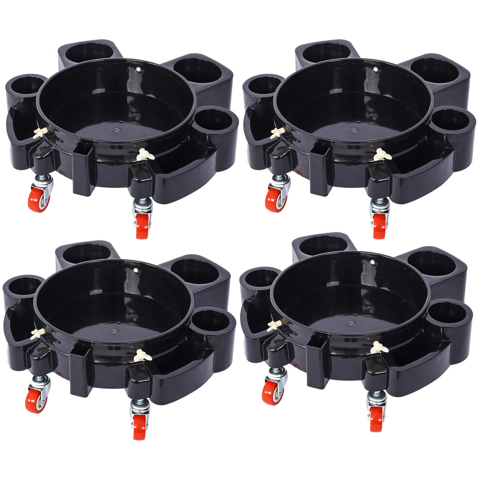 Car Wash Bucket Dolly 5 Gallon Rolling Trolley With 360 Smooth Mobility And Locking Brake Casters Set Of Four 9073542120391